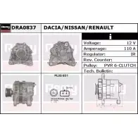 Генератор REMY Renault Megane (EM) 2 Кабриолет 1.5 dCi (EM16) 103 л.с. 2007 – 2009 DRA0837 D A1947 JDHGEVW