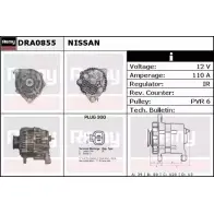 Генератор REMY DRA0855 CN6OSE Nissan 350Z (Z33) 1 Кабриолет 3.5 280 л.с. 2005 – 2007 DA 1965