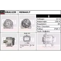 Генератор REMY DRA1139 DA22 49 Renault Espace (JK0) 4 Минивэн 2.0 (JK0A. JK1D. JK0N) 170 л.с. 2005 – 2025 NIJFJHM