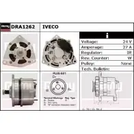 Генератор REMY DA23 72 LD1WKYH Fiat Qubo (225) 1 Минивэн 1.3 D Multijet 95 л.с. 2010 – 2025 DRA1262