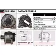Генератор REMY Renault Fluence 1 (L30) 2010 – 2020 D A2506 DRA1396 MGOWAG4