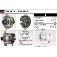Генератор REMY 1855938 DA4 383 EOO8G2 DRA3273