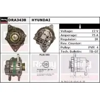 Генератор REMY FUT525 DRA3438 DA45 48 Hyundai Matrix
