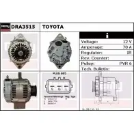 Генератор REMY Toyota Previa (XR10, XR20) 1 1990 – 2000 1SZDF DRA3515 DA46 25
