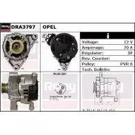 Генератор REMY Opel Omega (B) 2 Седан 2.0 DTI 16V (F69) 101 л.с. 1997 – 2000 DX2637 DRA3797 DA490 7