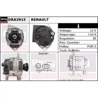 Генератор REMY 7C6T8 DA5 023 Renault Kangoo (FC) 1 Фургон 1.4 (FC0C. FC0B. FC0H. FC0M) 75 л.с. 1997 – 2008 DRA3913
