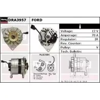 Генератор REMY 3TM83U Ford Fiesta 4 (DX, JA, JB) Хэтчбек 1.3 i 60 л.с. 1995 – 2002 D A5067 DRA3957