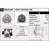 Генератор REMY Volkswagen Polo (9N) 4 Хэтчбек 1.2 54 л.с. 2002 – 2007 DA5 297 Z8XM3JI DRA4187