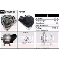 Генератор REMY O3CUR DRA8680 DA97 90 Ford Galaxy 1 (VX, VY, WGR) Минивэн 2.3 16V 146 л.с. 1997 – 2006