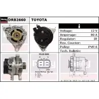 Генератор REMY D B3770 DRB2660 Toyota Wish (AE10) 1 Минивэн P2RCUKZ