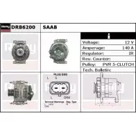 Генератор REMY DB7 310 DRB6200 2UJMP8 Saab 9-3 (YS3F) 2 Кабриолет 2.0 t 210 л.с. 2003 – 2015