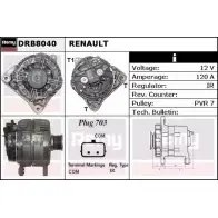 Генератор REMY D B9150 DOSX3 DRB8040 Renault Grand Scenic (JZ) 3 Минивэн 2.0 dCi (JZ0Y) 150 л.с. 2009 – 2024