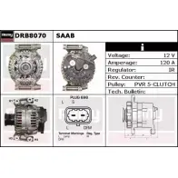 Генератор REMY DRB8070 Cadillac BLS 1 (GM E) Седан 2.0 T 210 л.с. 2006 – 2024 4TLYRCB D B9180