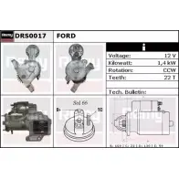 Стартер REMY Ford Mondeo 3 (GE, B4Y) Седан 3.0 V6 24V 204 л.с. 2004 – 2007 DS112 7 KX1FXN DRS0017