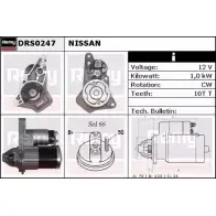 Стартер REMY JGZFY Nissan Juke (F15) 1 Кроссовер 1.6 117 л.с. 2010 – 2025 D S1357 DRS0247