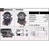 Стартер REMY DRS0434 P9OBL5 Toyota Land Cruiser Prado (J120) 3 Внедорожник 3.0 D 4D (KZJ12) 125 л.с. 2002 – 2009 DS15 44