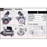 Стартер REMY DRS0522 R857H Toyota Auris (E180) 2 Универсал 1.4 D 4D (NDE180) 90 л.с. 2013 – 2025 DS1 632