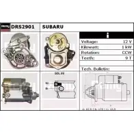 Стартер REMY DRS2901 DS40 11 Subaru Impreza (GD) 2 Седан 2.0 i AWD (GD9) 125 л.с. 2000 – 2009 8B13TM