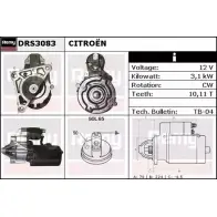 Стартер REMY DRS3083 D S4193 Fiat Ulysse (220) 1 Минивэн 2.0 JTD 109 л.с. 1999 – 2002 G3IQW