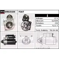 Стартер REMY DS42 14 7NXCX5L Fiat Tempra (159) 2 Седан 1.6 i.e. (159.AE) 78 л.с. 1990 – 1992 DRS3104