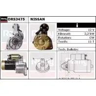 Стартер REMY DS45 85 Y1RCYR DRS3475 Nissan Primera (P11) 2 Хэтчбек 2.0 TD 90 л.с. 1996 – 2002