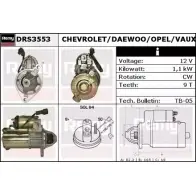 Стартер REMY DRS3553 0ZELKK DS466 3 Chevrolet Rezzo 1 (U100) Минивэн 2.0 121 л.с. 2005 – 2024