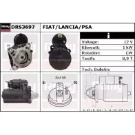 Стартер REMY 04ZLL8 DRS3697 DS4 807 Fiat Tempra (159) 2 Седан 1.6 i.e. (159.AJ) 90 л.с. 1994 – 1996