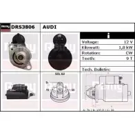 Стартер REMY D S4916 DRS3806 Audi A6 (C4) 1 Седан 4.2 S6 Plus Quattro 326 л.с. 1996 – 1997 4RYA9