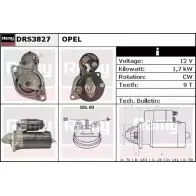 Стартер REMY DS 4937 DRS3827 HU1TH7F Opel Vectra (B) 2 Универсал 2.5 i 500 (F35) 194 л.с. 1998 – 2000