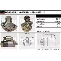 Стартер REMY T9GYRD DRS3885 DS499 5 Suzuki Vitara (FT, GT, ET) 2 Кроссовер 2.0 16V AWD (SV420) 132 л.с. 1996 – 1998