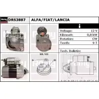 Стартер REMY D S4997 Fiat Panda (169) 2 Хэтчбек 1.2 Natural Power 60 л.с. 2007 – 2011 DRS3887 ZAFHPRU