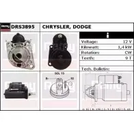 Стартер REMY DRS3895 BHCMG82 Chrysler Voyager 3 (GS) 1995 – 2000 DS500 5