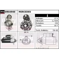 Стартер REMY Mercedes S-Class (W140) 3 Седан 4.2 S 420 (140.042) 279 л.с. 1993 – 1998 OMO910 DS6 050 DRS4940