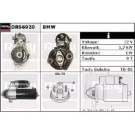 Стартер REMY Bmw 7 (E38) 3 Седан 3.0 730 i. iL 211 л.с. 1994 – 2001 DS 8030 DRS6920 6M8039D