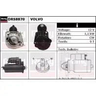 Стартер REMY Volvo S40 1 (644) Седан 1.8 i 122 л.с. 2001 – 2003 DRS8870 2ES300C D S9980