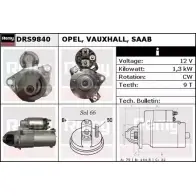 Стартер REMY KXAXHX Cadillac BLS 1 (GM E) Седан 2.0 T 175 л.с. 2006 – 2024 DRS9840 DS0 950