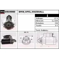 Стартер REMY DRS9980 IH7Q9 Opel Omega (B) 2 Седан 2.5 DTI (F69) 150 л.с. 2001 – 2003 D S1090