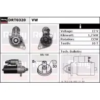 Стартер REMY DRT0320 DT143 0 5D90866 Volkswagen Caddy (2KA, 2KH, 2CA, 2CH) 3 Фургон 2.0 SDI 70 л.с. 2004 – 2010