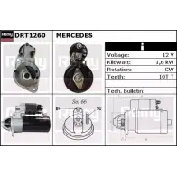 Стартер REMY BBEUBGS DT237 0 DRT1260 Mercedes B-Class (W245) 1 Хэтчбек 2.0 B 200 CDI (2408) 136 л.с. 2005 – 2011