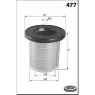 Воздушный фильтр MECAFILTER GPRN7V 1871238 EL1457 S9H H8