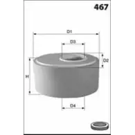 Воздушный фильтр MECAFILTER EWY447 EL3788 EJ T4Q4A Renault Megane (EA) 1 Кабриолет 2.0 i (EA0G) 109 л.с. 1999 – 2003