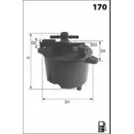 Топливный фильтр MECAFILTER IJQB H4 EMYLM7 Mitsubishi Outlander 2 (CW) Кроссовер 2.2 DI D 4WD 156 л.с. 2007 – 2012 ELG5479