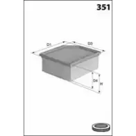 Воздушный фильтр MECAFILTER Volvo S40 2 (544) Седан 2.4 D5 179 л.с. 2006 – 2010 ELP9348 TL6ANLV 20TQ 4L