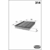 Воздушный фильтр MECAFILTER 1873004 UTKVL TL F21VC ELP9487