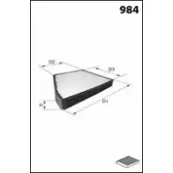 Салонный фильтр MECAFILTER XCKOJW 1873044 ELR7053 1DSJ T