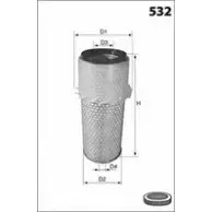 Воздушный фильтр MECAFILTER KO41PT O LE1A FA3396 1873487