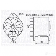 Генератор MAGNETI MARELLI 1193731374 M AN2004 FXI39FC 063536895380