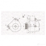 Генератор MAGNETI MARELLI 58V2D 063731818010 Volkswagen Golf 6 (5K) 2008 – 2012 MQ A1818