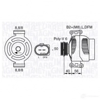 Генератор MAGNETI MARELLI MAN2044 063536250020 Mercedes E-Class (S211) 3 Универсал 2.7 E 270 T CDI (2116) 177 л.с. 2003 – 2009 944 390454200