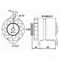 Генератор MAGNETI MARELLI 1048020 R86PJ 943356380010 MAR46 8